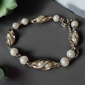 Bracelet pearls vintage 7" #1810
